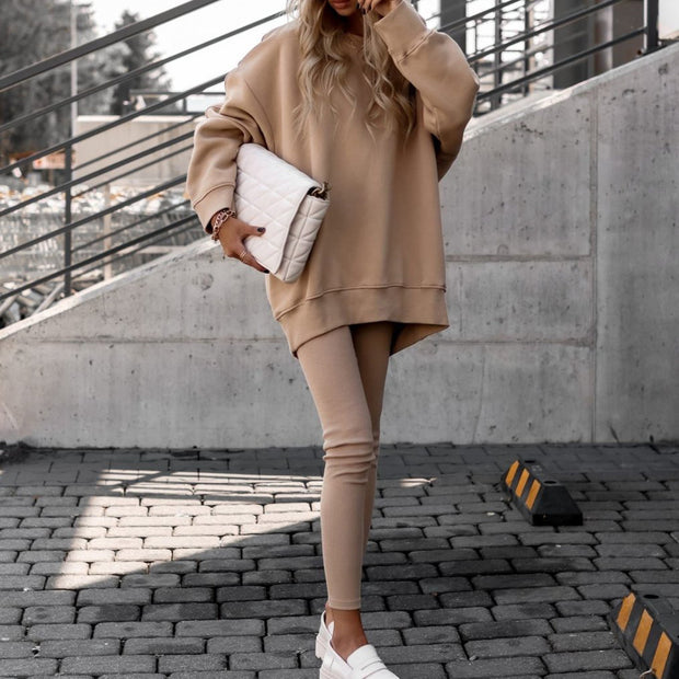 Damen Oversized Sweatshirt mit gestepptem Design und Komfort Fit WW