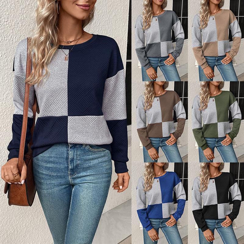 Damen lässiges Sweatshirt mit geometrischem Muster und trendigem Schnitt WW