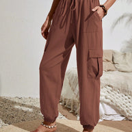 Damen Cargo-Hose mit elastischem Bund und praktischen Seitentaschen WW