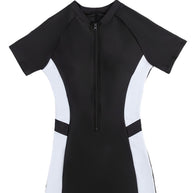 Damen Sportlicher Kurzarm-Neoprenanzug mit durchgehendem Reißverschluss WW