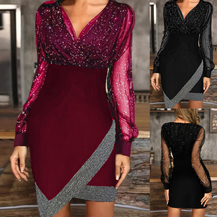Damen Abendkleid mit funkelnden Details und elegantem Schnitt W&W Mode