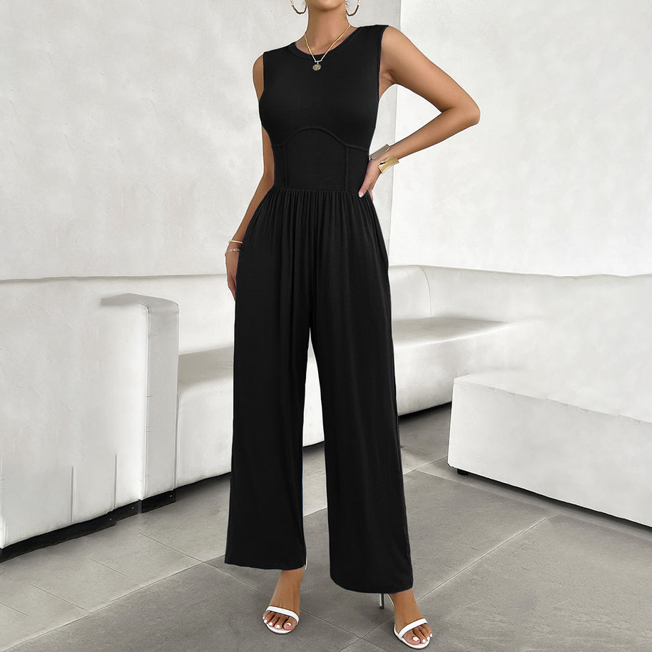 Damen eleganter Jumpsuit mit weitem Schnitt und figurschmeichelndem Design WW
