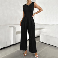 Damen eleganter Jumpsuit mit weitem Schnitt und figurschmeichelndem Design WW