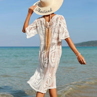 Damen Spitze Bestickter Strand Kimono WW