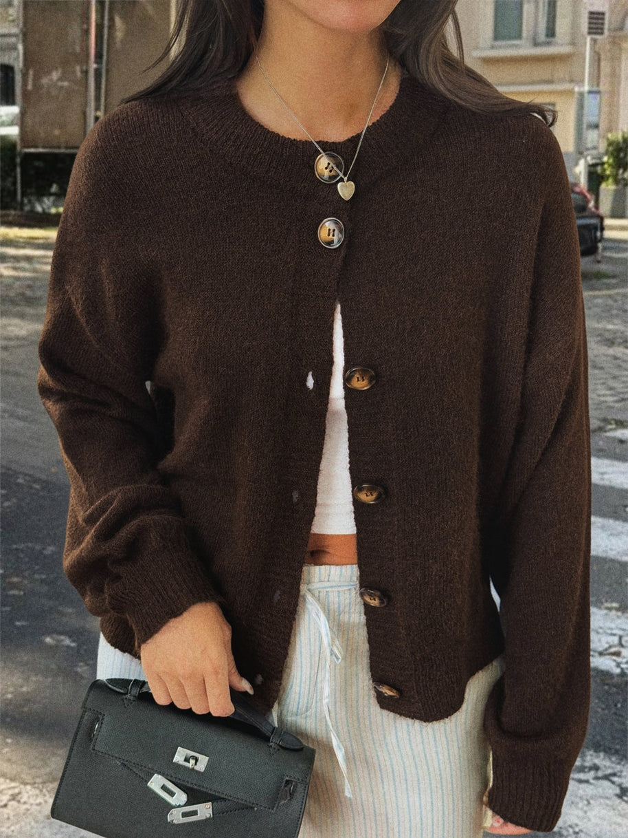 Damen Strickjacke mit Knopfdetails und lässigem Schnitt WW