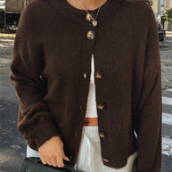 Damen Strickjacke mit Knopfdetails und lässigem Schnitt WW