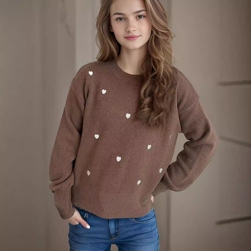 Damen Pullover mit verspieltem Herzdesign WW