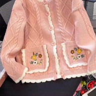 Damen Strickjacke mit Blumenmuster WW