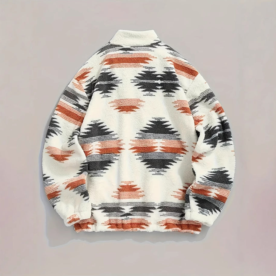 – Gewebte Jacke mit bedrucktem Kragen