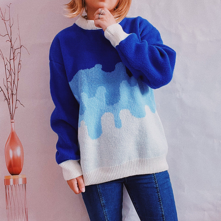 Damen Strickpullover mit modernem Farbverlauf und lässigem Schnitt WW