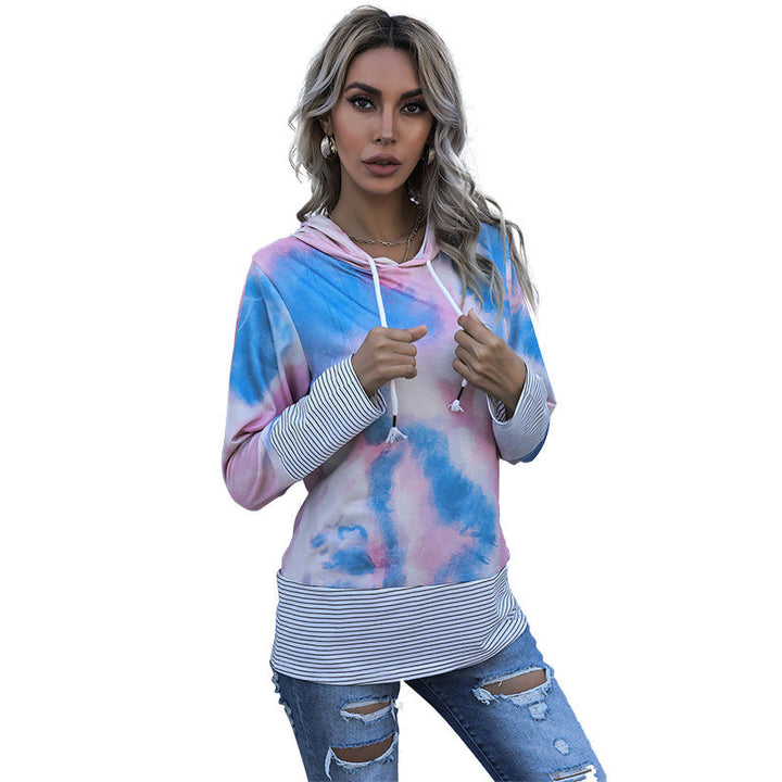 Damen Kapuzenpullover mit innovativem Farbverlauf und maritimen Streifen W&W Mode
