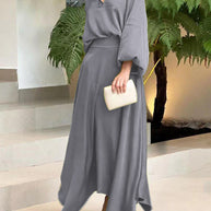 Damen Maxikleid mit weitem Schnitt und eleganten Ärmeln WW