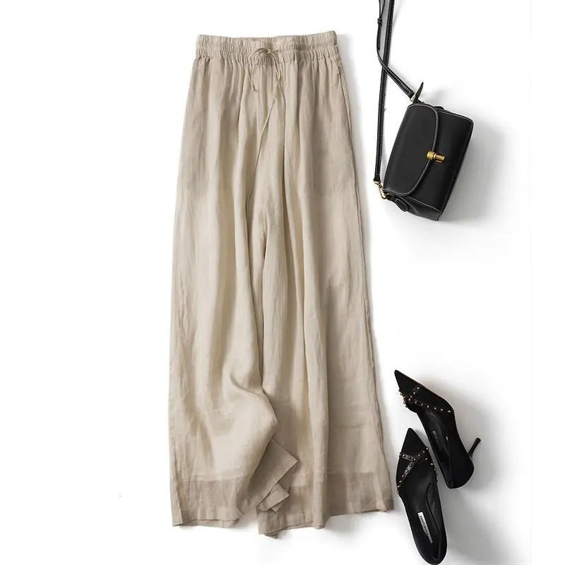 Femme Leichte Weite Hose mit Kordelzugbund WW