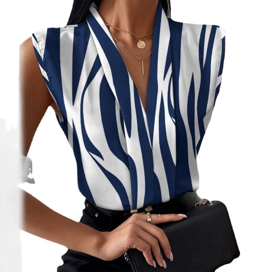 Damen Stilvolle Ärmellose Bluse WW