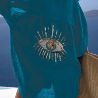WW | Reverskragen Baumwoll-Leinen-Shirt für Frühling/Sommer