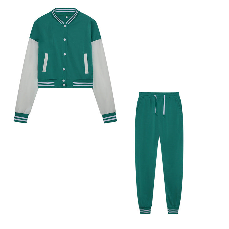 Damen Sportliches Set mit cropped Jacke und Jogginghose im modernen Look WW