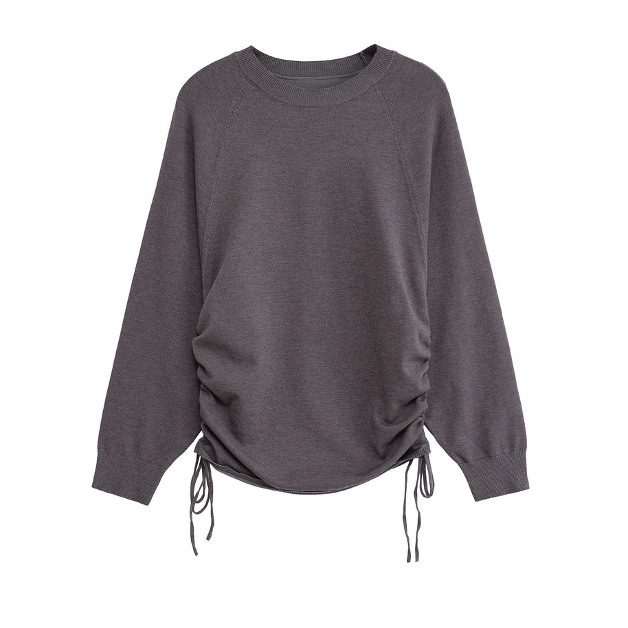 Damen Sportlicher Pullover mit seitlichen Schnürungen WW