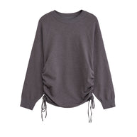 Damen Sportlicher Pullover mit seitlichen Schnürungen WW