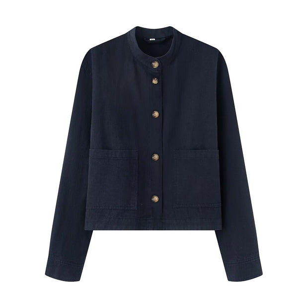 Damen Baumwolljacke mit Knopfleiste und praktischen Taschen WW