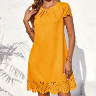 Damen Sommerkleid mit dekorativen Lochmuster W&W