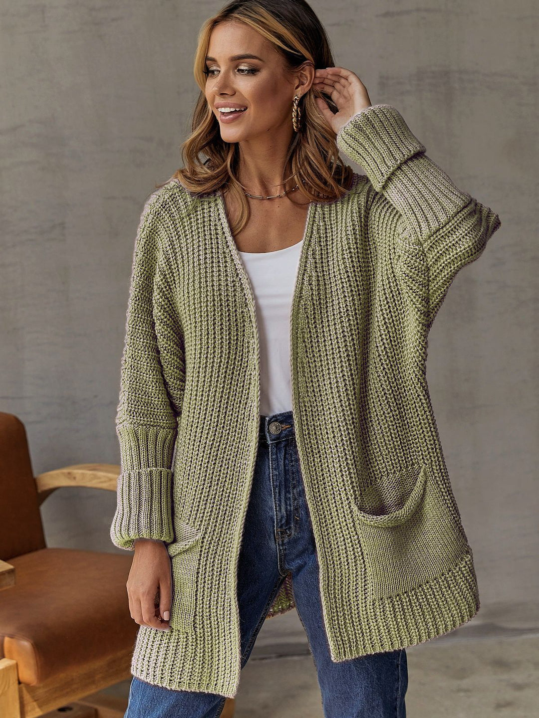 W&W Mode | Übergroßer Strickstrickjacke Für Komfortable Styles