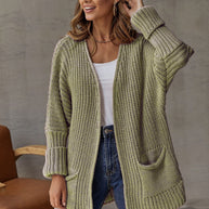 WW | Übergroßer Strickstrickjacke Für Komfortable Styles