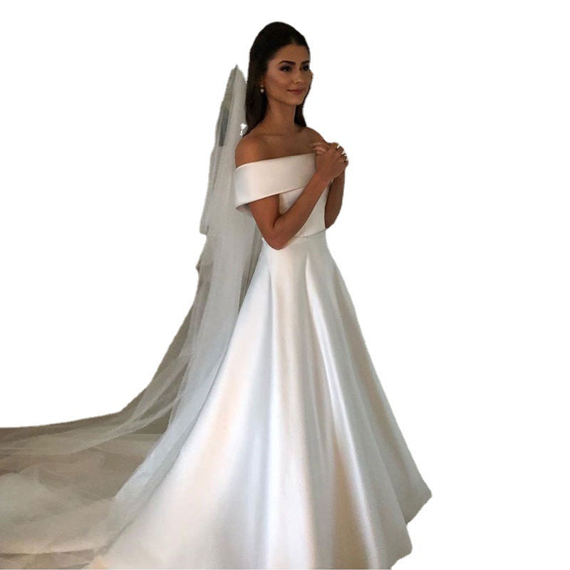 WW | Elegante Frauen Hochzeit Off-neck Kleid