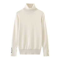 Damen Rollkragenpullover mit eleganten Knopfdetails WW