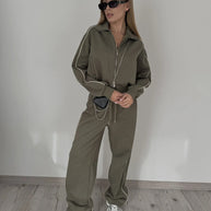 Damen Sportlicher Trend-Hoodie und Jogger Set WW