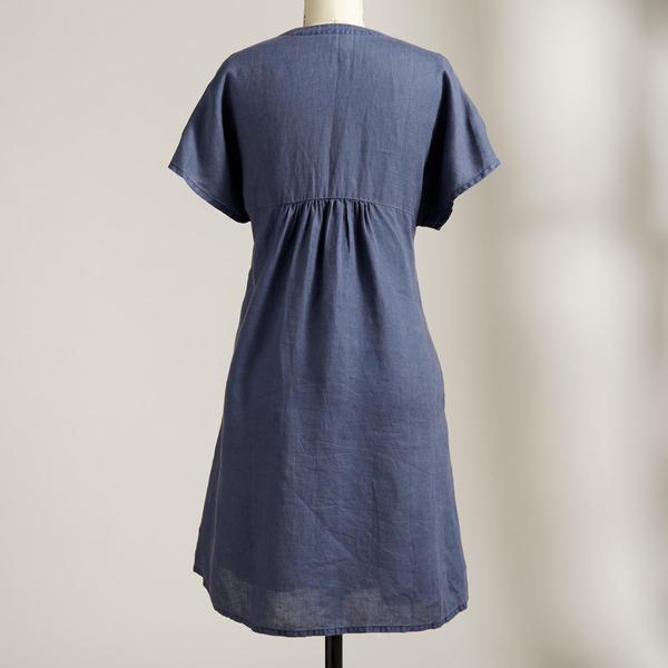Damen Freizeitkleid mit lockerer Passform und modischem V-Ausschnitt W&W Mode