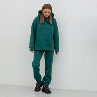 Damen sportliches Fleece-Set mit hohem Kragen WW
