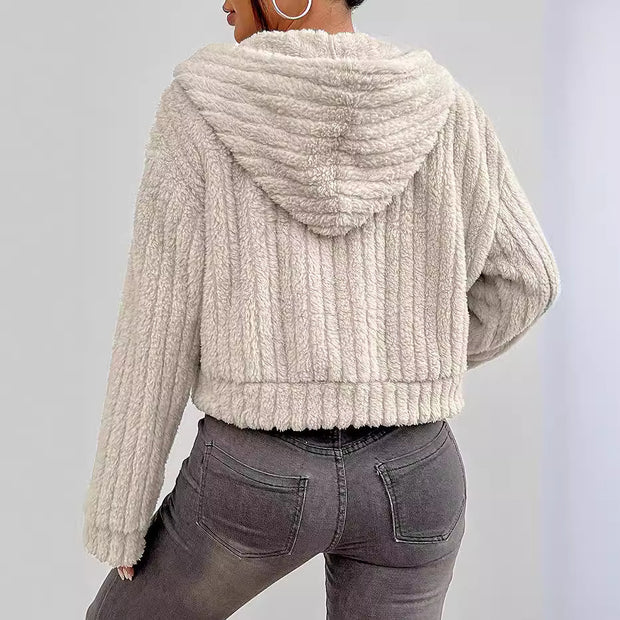 Damen Rotationsjacke aus kuscheligen Fleece mit Hohem Kragen WW