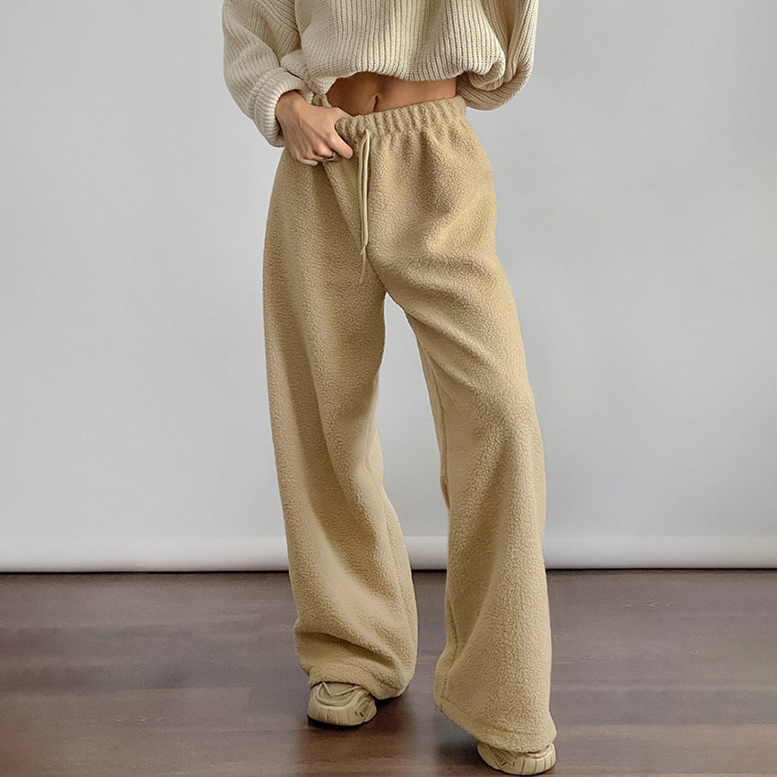 Damen Bequeme Fleece-Hose mit weitem Schnitt WW