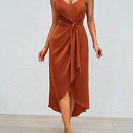 Damen Wickelkleid mit elegantem V-Ausschnitt und verspieltem Schlitz WW