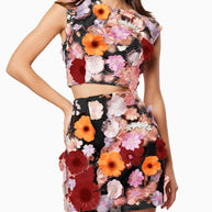 WW | Ärmelloses Crop Top Bodycon Rock Zweiteiliges Set