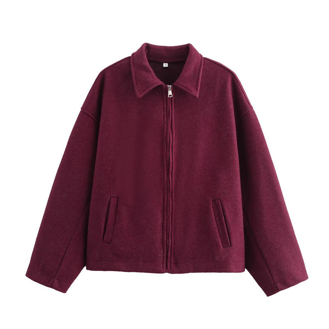 Damen Übergangsjacke aus hochwertigem Wollmix mit praktischen Taschen W&W Mode