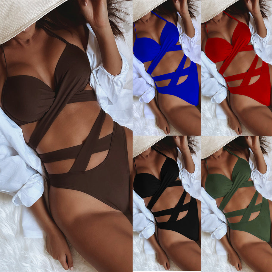 Damen Bikini mit raffiniertem Wickel-Design und Schnittakzenten WW