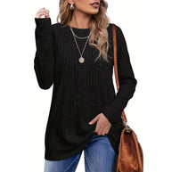 Damen Strickpullover mit strukturierter Oberfläche und lockerem Schnitt WW