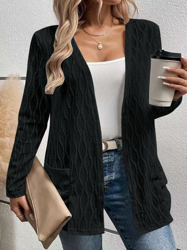 Damen Strickjacke mit strukturiertem Muster und lässigem Schnitt WW