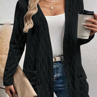 Damen Strickjacke mit strukturiertem Muster und lässigem Schnitt WW