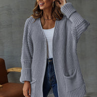 WW | Übergroßer Strickstrickjacke Für Komfortable Styles