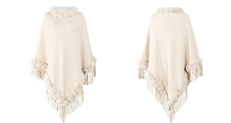 WW | Rundhals-Poncho Einfarbig Cape Stolen