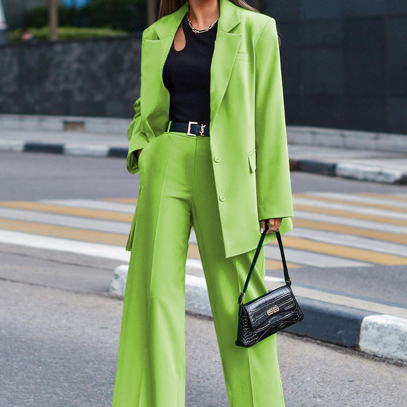 Damen Oversized Blazer und weite Hose Kombination W&W Mode