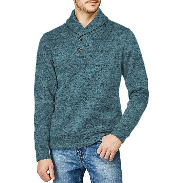 Herren Pullover mit Stehkragen und Knopfdetail WW
