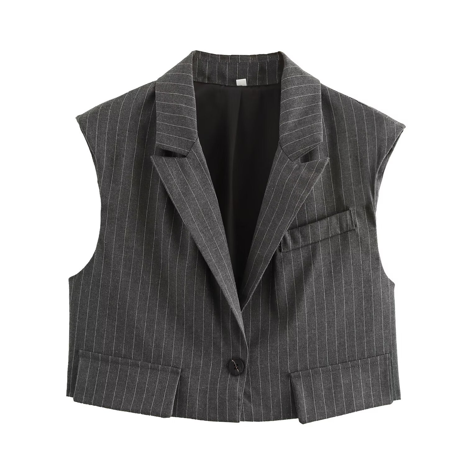 Damen weite Business-Hose mit elastischem Bund und feinen Streifen WW