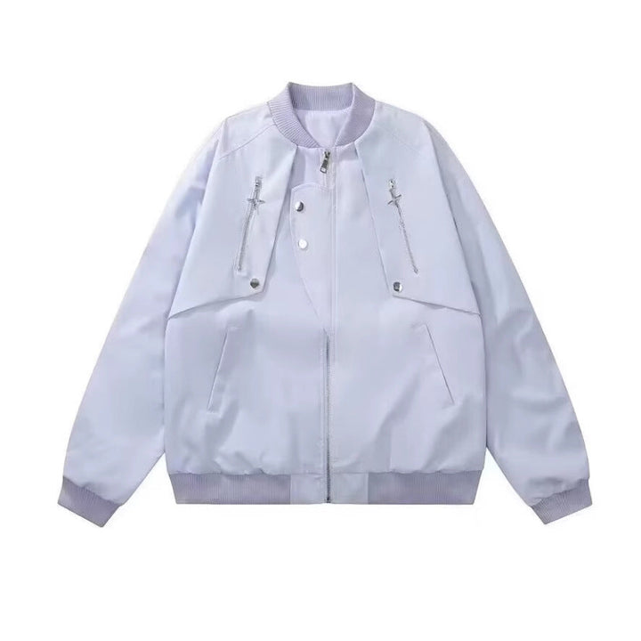 Damen modische Bomberjacke mit funktionalen Reißverschlusstaschen und lockerer Passform W&W Mode