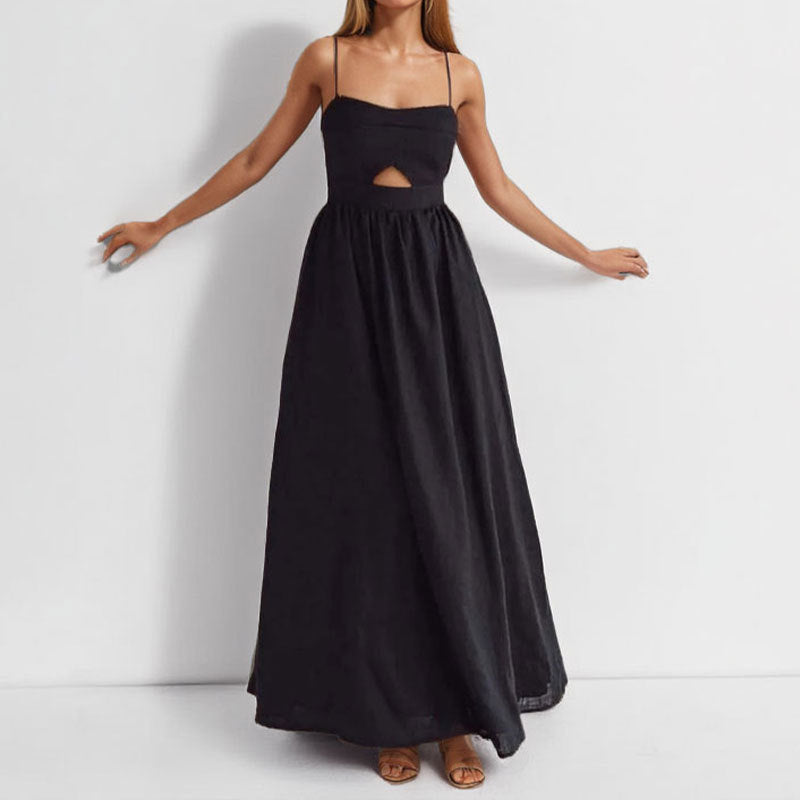 Damen Maxikleid mit schickem Cut-Out-Design und trägerlosem Oberteil W&W Mode