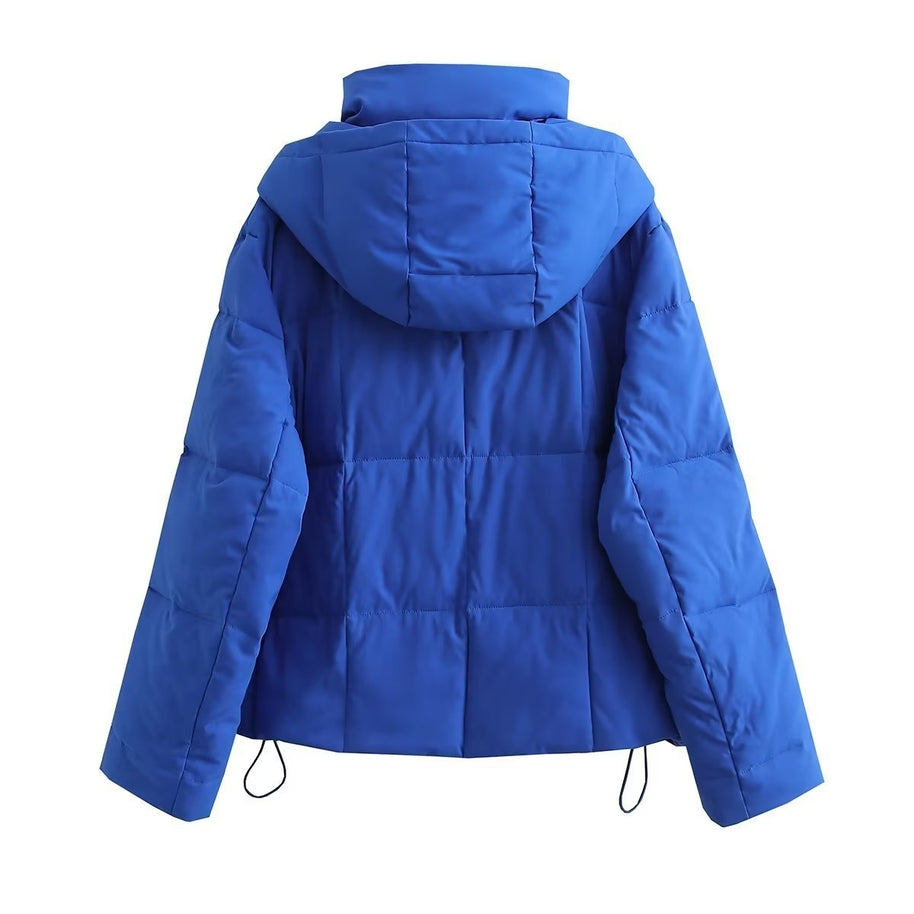 Damen Steppjacke mit hochgeschlossenem Kragen und kontrastierendem Bindegürtel WW