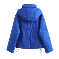 Damen Steppjacke mit hochgeschlossenem Kragen und kontrastierendem Bindegürtel WW