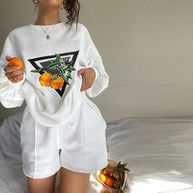 Damen sportliches Set mit kreativem Frucht-Design WW